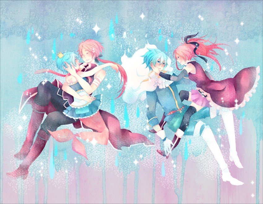 miki sayaka and sakura kyoko (mahou shoujo madoka magica) drawn by pekikokko