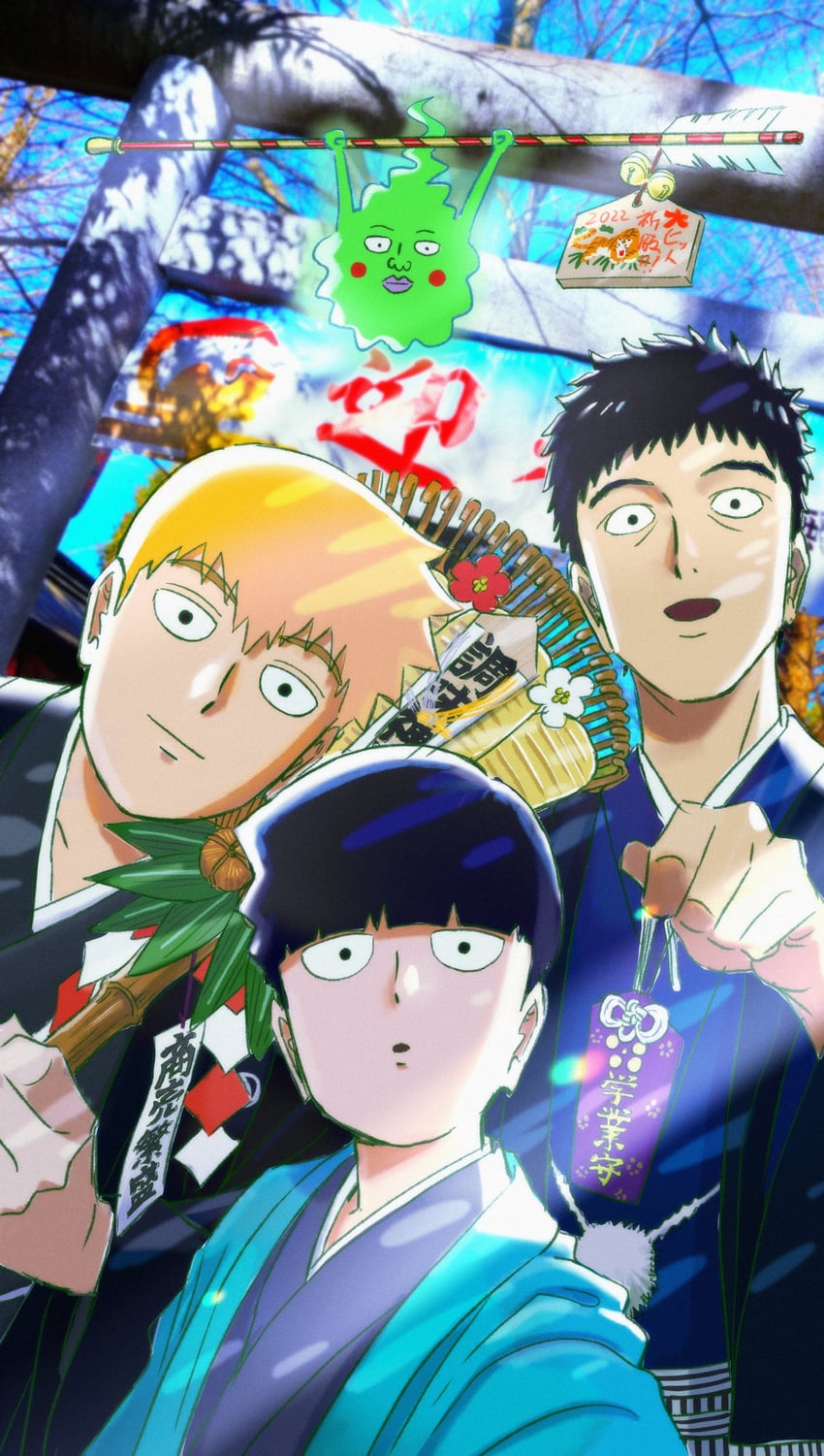 kageyama shigeo, reigen arataka, ekubo, and serizawa katsuya (mob psycho 100) drawn by kameda_yoshimichi