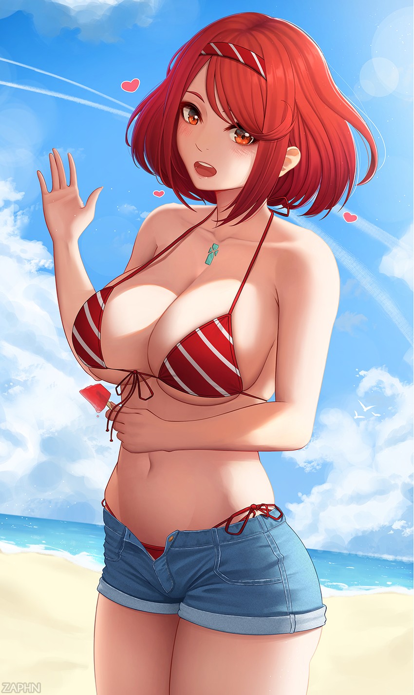 pyra (xenoblade chronicles and 1 more) drawn by zaphn