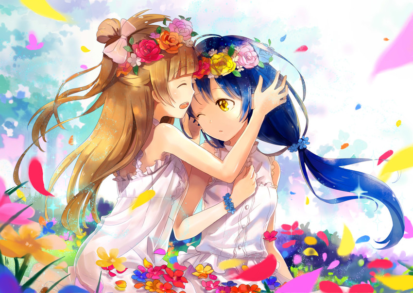sonoda umi and minami kotori (love live! and 2 more) drawn by sd_pink