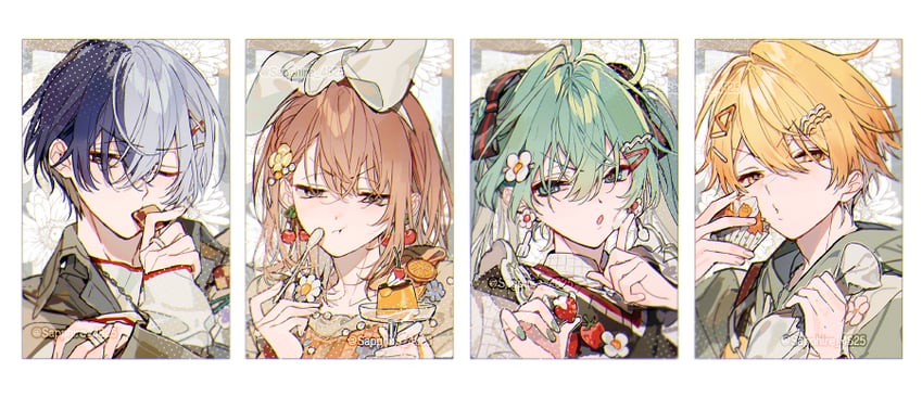 hatsune miku, tenma tsukasa, aoyagi touya, hanasato minori, and more more jump! miku (vocaloid and 2 more) drawn by sapphire_(nine)