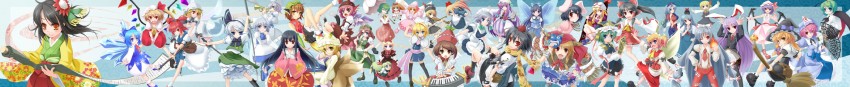hakurei reimu, kirisame marisa, remilia scarlet, flandre scarlet, izayoi sakuya, and 34 more (touhou) drawn by wapokichi