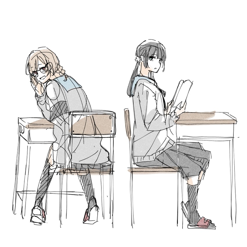 hishiro chizuru and onoya an (relife) drawn by yayoi_sou