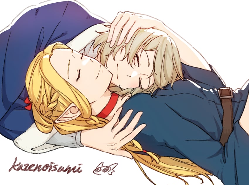 marcille donato and falin touden (dungeon meshi) drawn by kazenoisumi