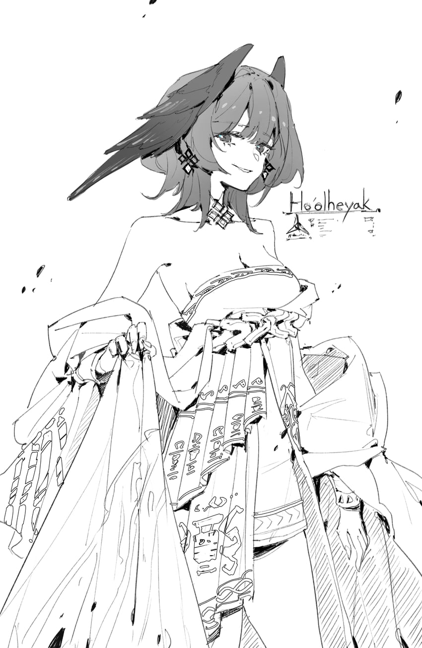 ho'olheyak (arknights and 1 more) drawn by areaaaron