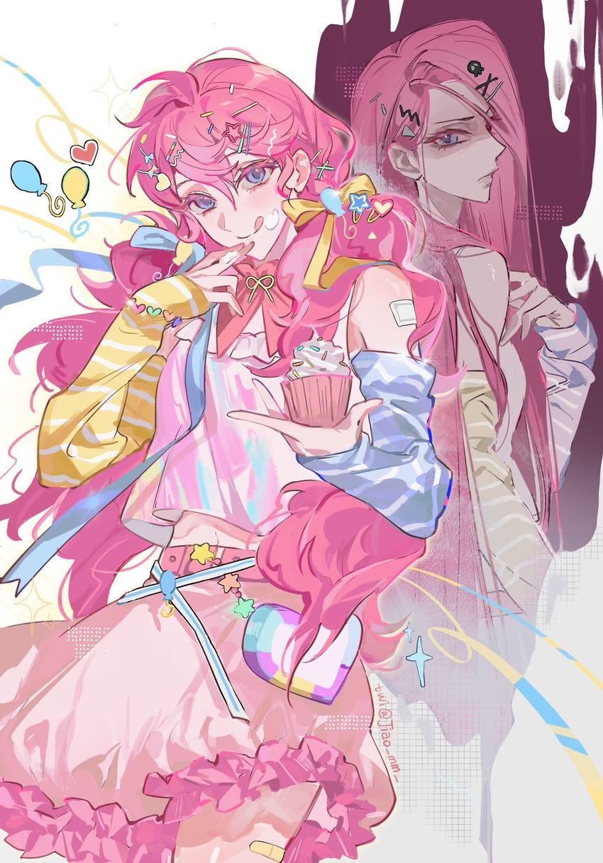 pinkie pie and pinkamena diane pie (my little pony and 1 more) drawn by m_omoo