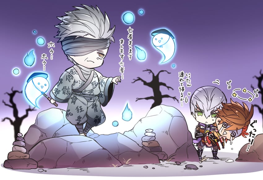 ishida mitsunari, shima sakon, and nanbu harumasa (sengoku basara) drawn by kkkaaaayyy