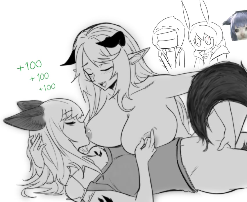 doctor, amiya, jessica, frostleaf, and meteorite (arknights) drawn by dokonjou_(odossan)