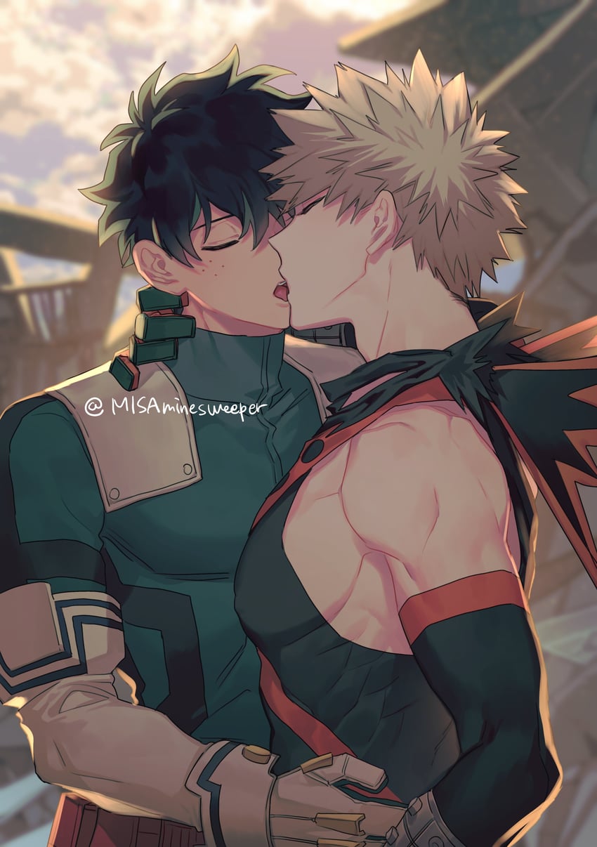 midoriya izuku and bakugou katsuki (boku no hero academia) drawn by misa_(jjin_miryeon)