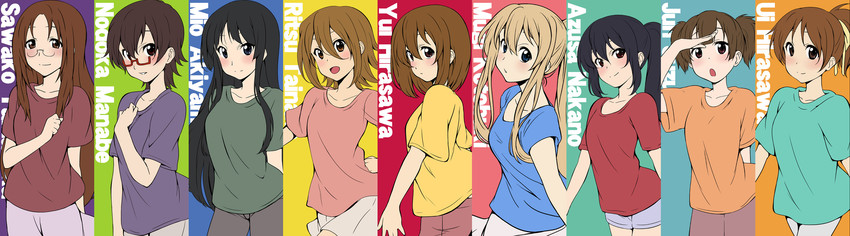 akiyama mio, nakano azusa, hirasawa yui, tainaka ritsu, kotobuki tsumugi, and 4 more (k-on!) drawn by ikari_manatsu