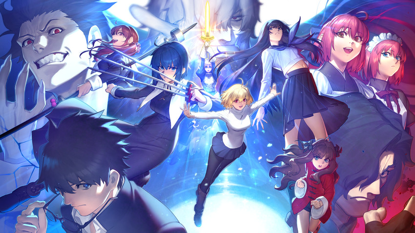 artoria pendragon, saber, arcueid brunestud, ciel, tohno akiha, and 9 more (fate and 3 more) drawn by azusa_(hws)