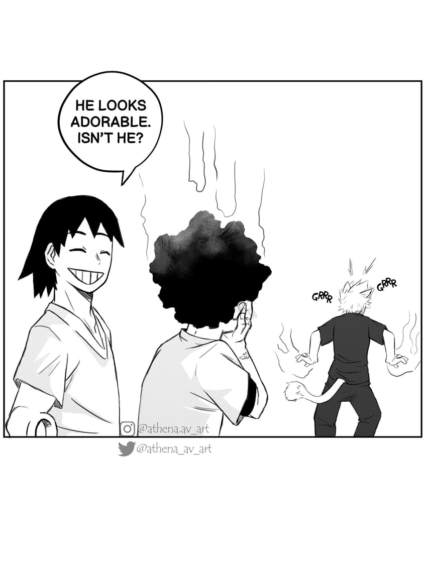 midoriya izuku, bakugou katsuki, and sero hanta (boku no hero academia) drawn by athena_av
