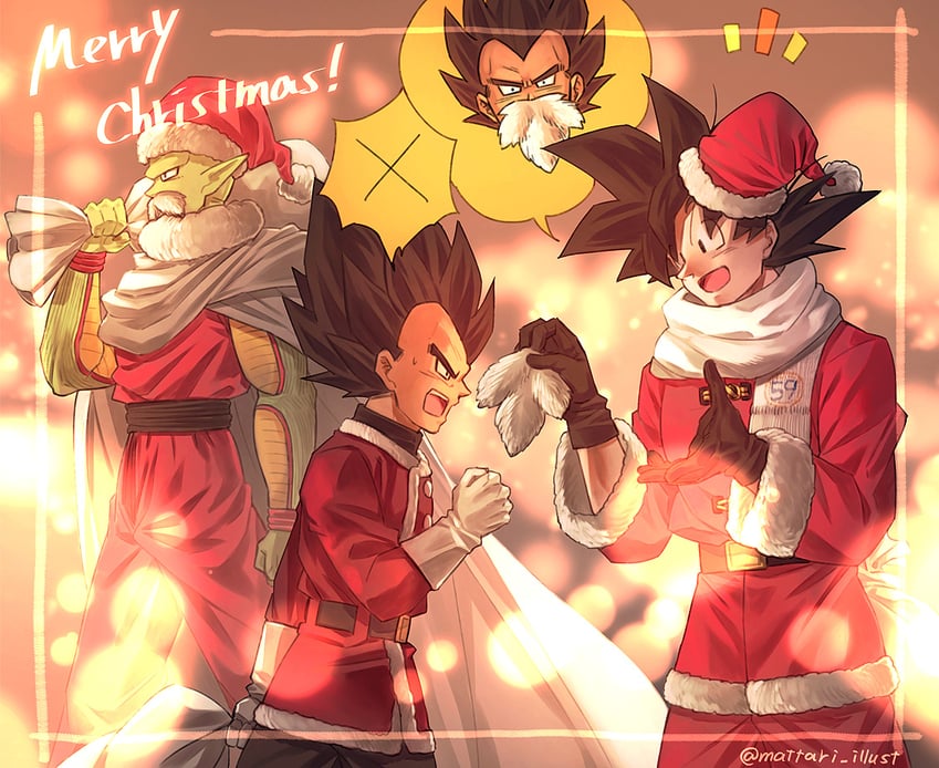 son goku, vegeta, and piccolo (dragon ball and 1 more) drawn by mattari_illust