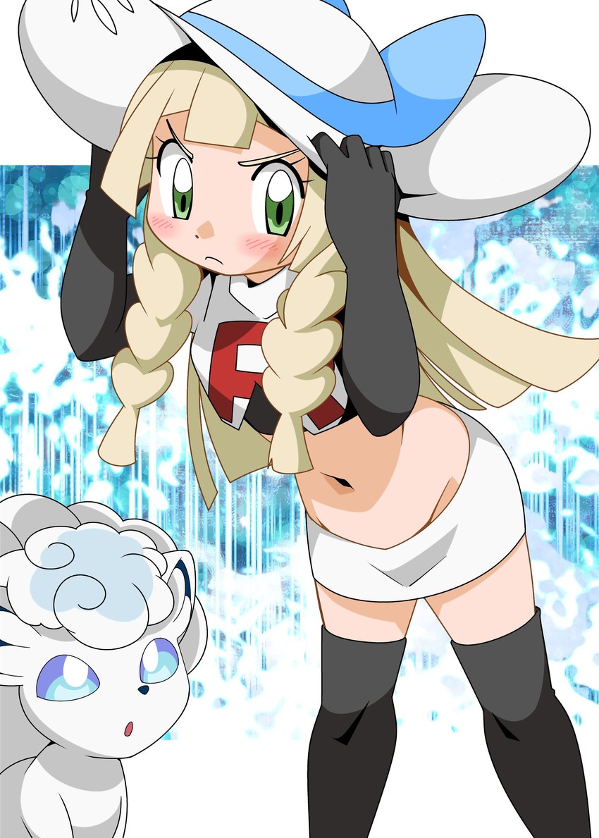 lillie, jessie, and alolan vulpix (pokemon and 1 more) drawn by hainchu