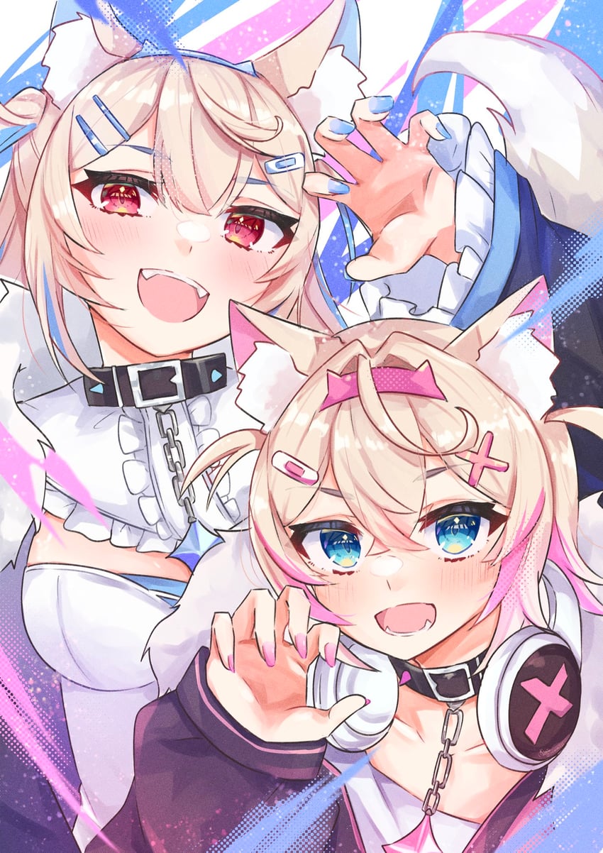 fuwawa abyssgard and mococo abyssgard (hololive and 1 more) drawn by hirasawa_izumi