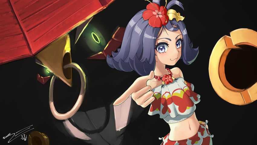 acerola and tapu bulu (pokemon and 1 more) drawn by eriott