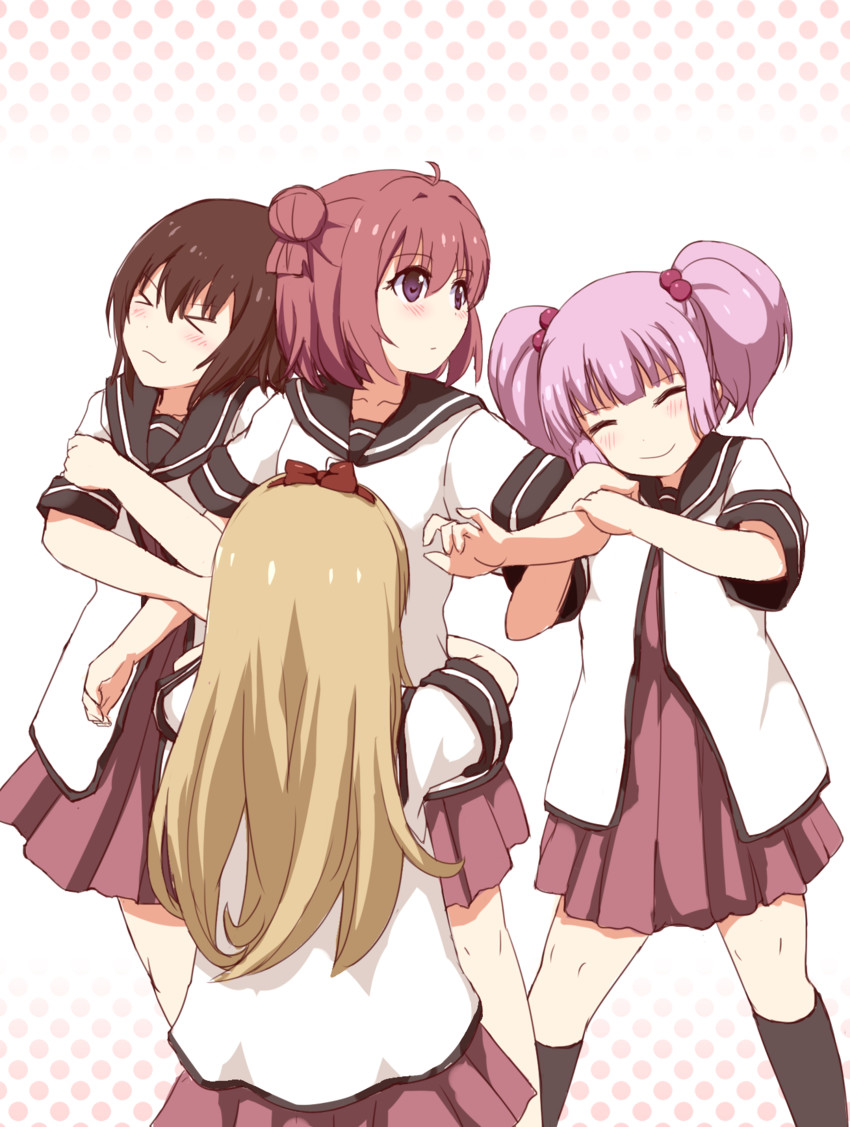 toshinou kyouko, akaza akari, funami yui, and yoshikawa chinatsu (yuruyuri) drawn by hu_sea
