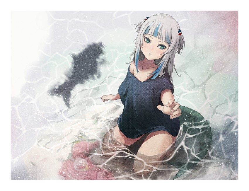 gawr gura (hololive and 1 more) drawn by peropicnic