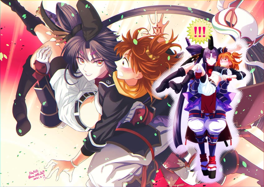 fujimaru ritsuka, ushiwakamaru, and taira no kagekiyo (fate and 1 more) drawn by renia_(xxx_wg_869)