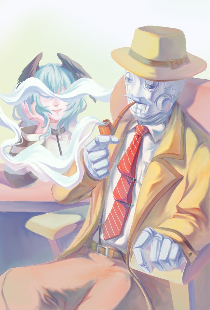 ho'olheyak and tin man (arknights) drawn by weibo_6636859565