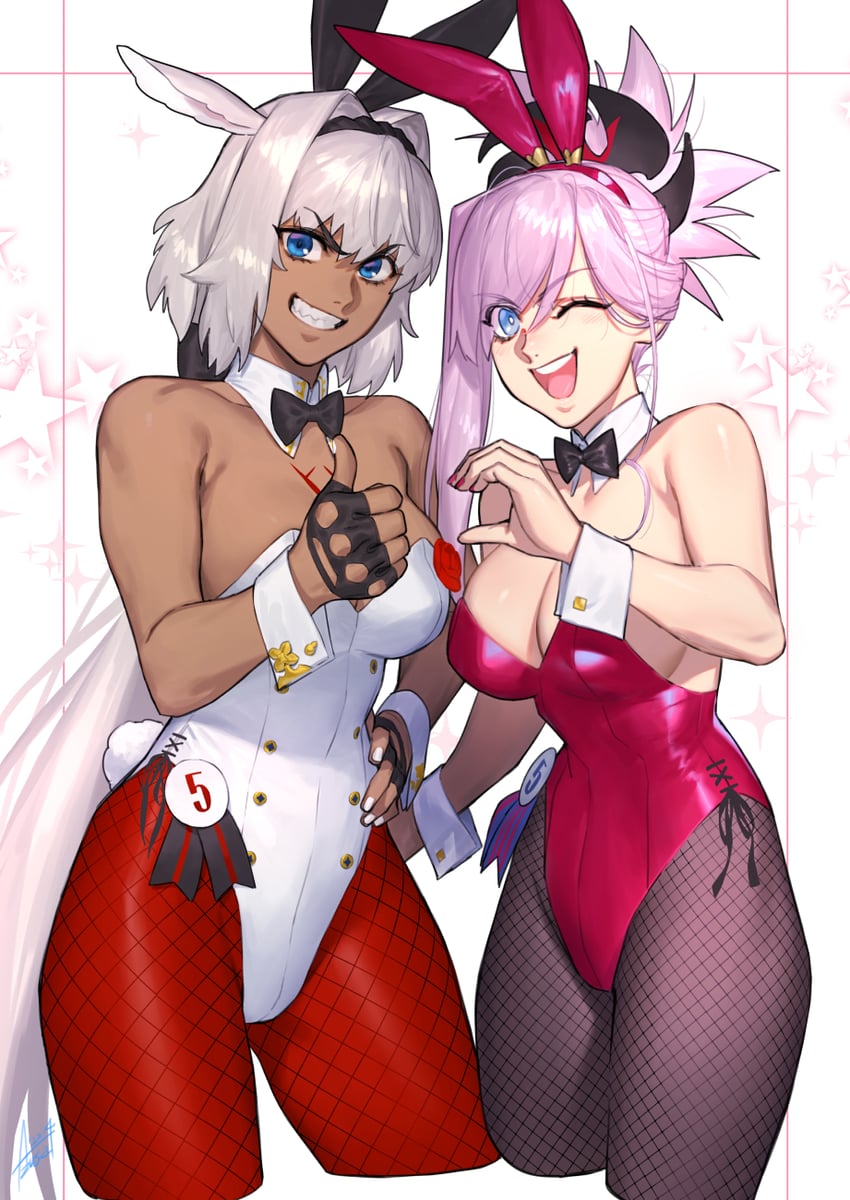 caenis and miyamoto musashi (fate and 1 more) drawn by azusa_(hws)