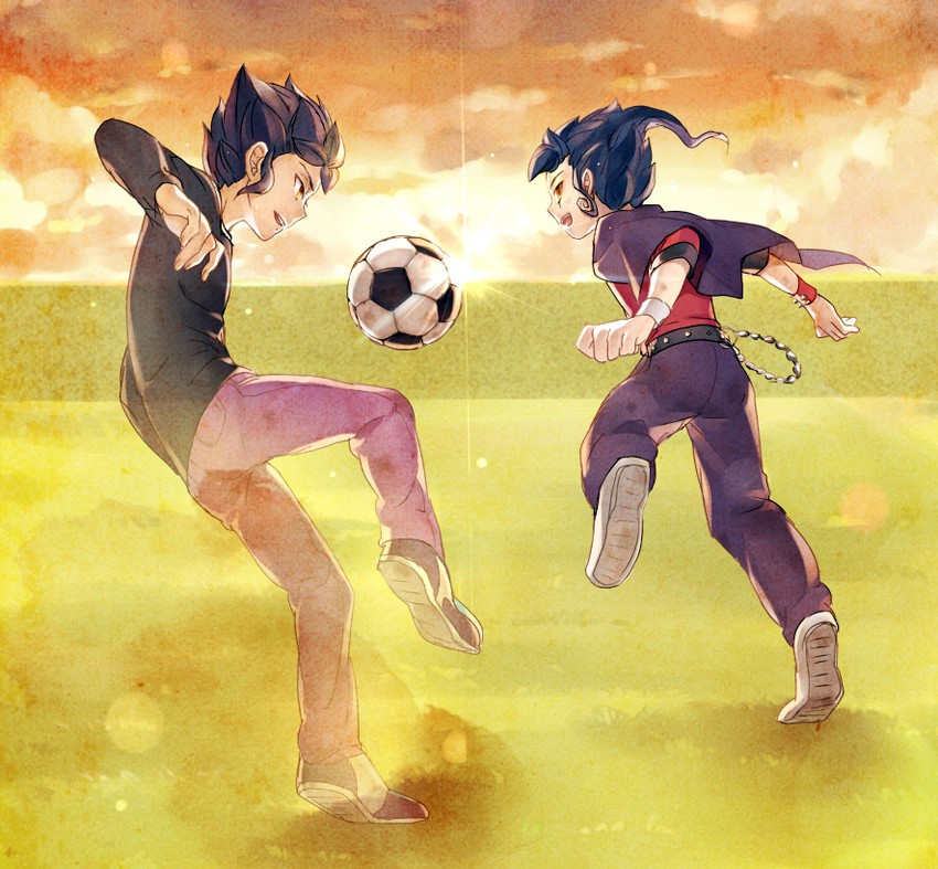 tsurugi kyousuke and tsurugi yuuichi (inazuma eleven and 2 more) drawn by henyapa