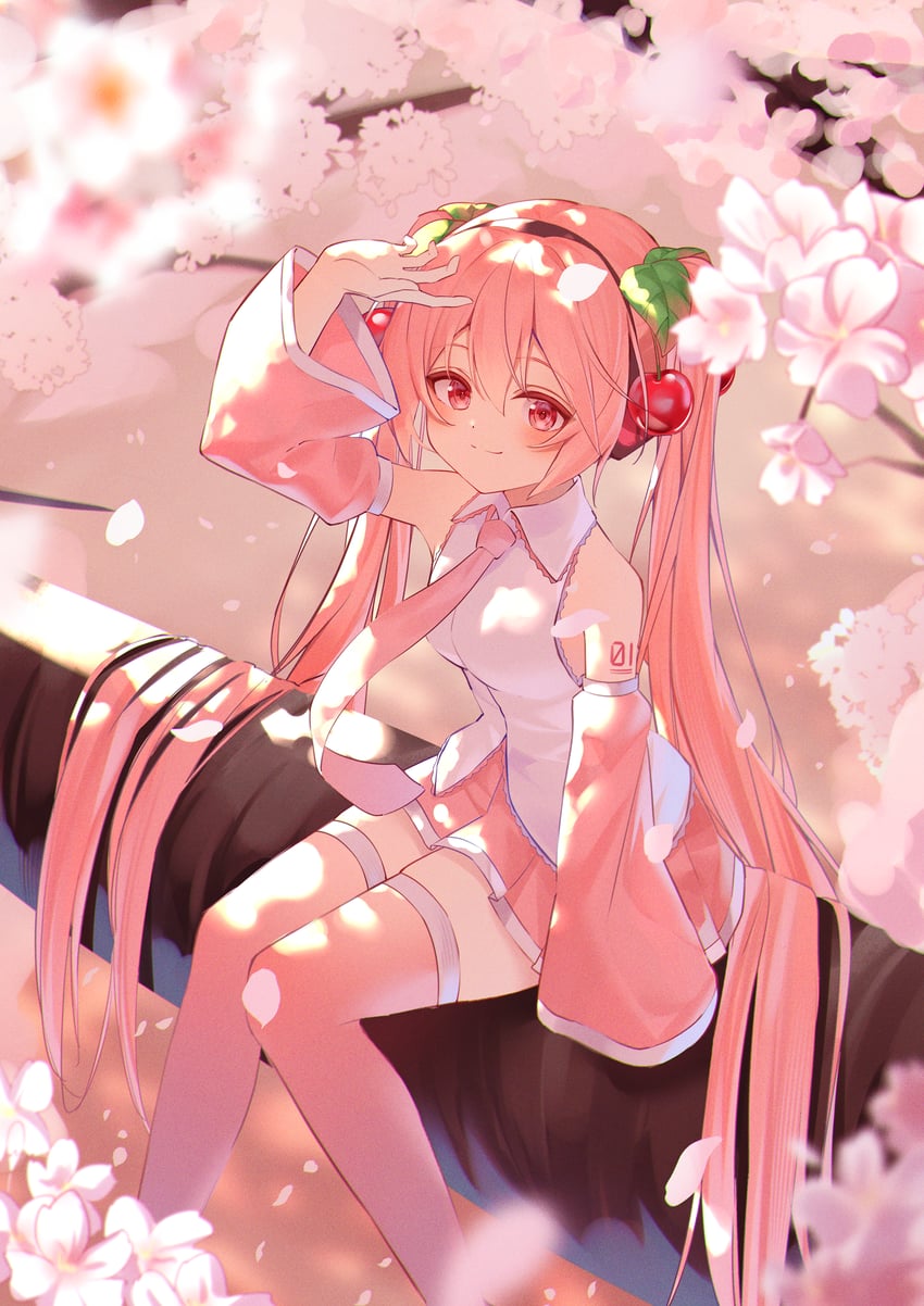 hatsune miku and sakura miku (vocaloid) drawn by ryaru_ryaru