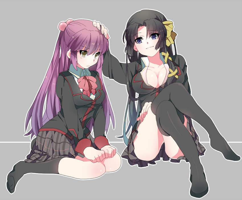 kurugaya yuiko and futaki kanata (little busters!) drawn by takumi_(scya)