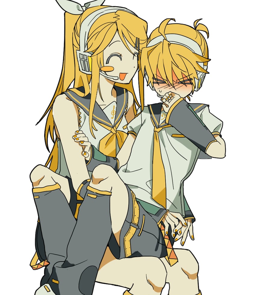kagamine rin and kagamine len (vocaloid) drawn by b_cm2