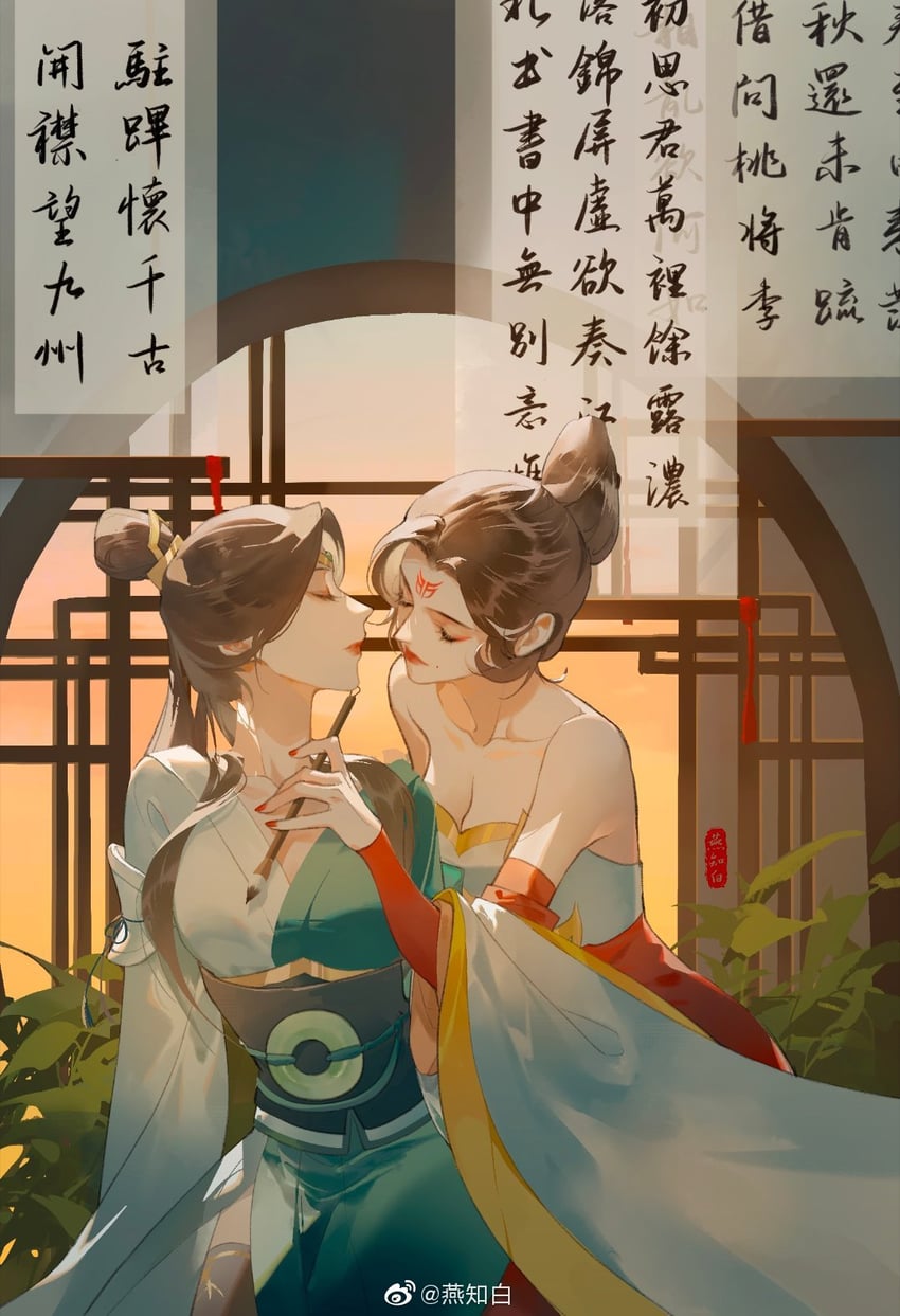 shanguang wan'er and wu zetian (wangzhe rongyao) drawn by yanzhi_bai