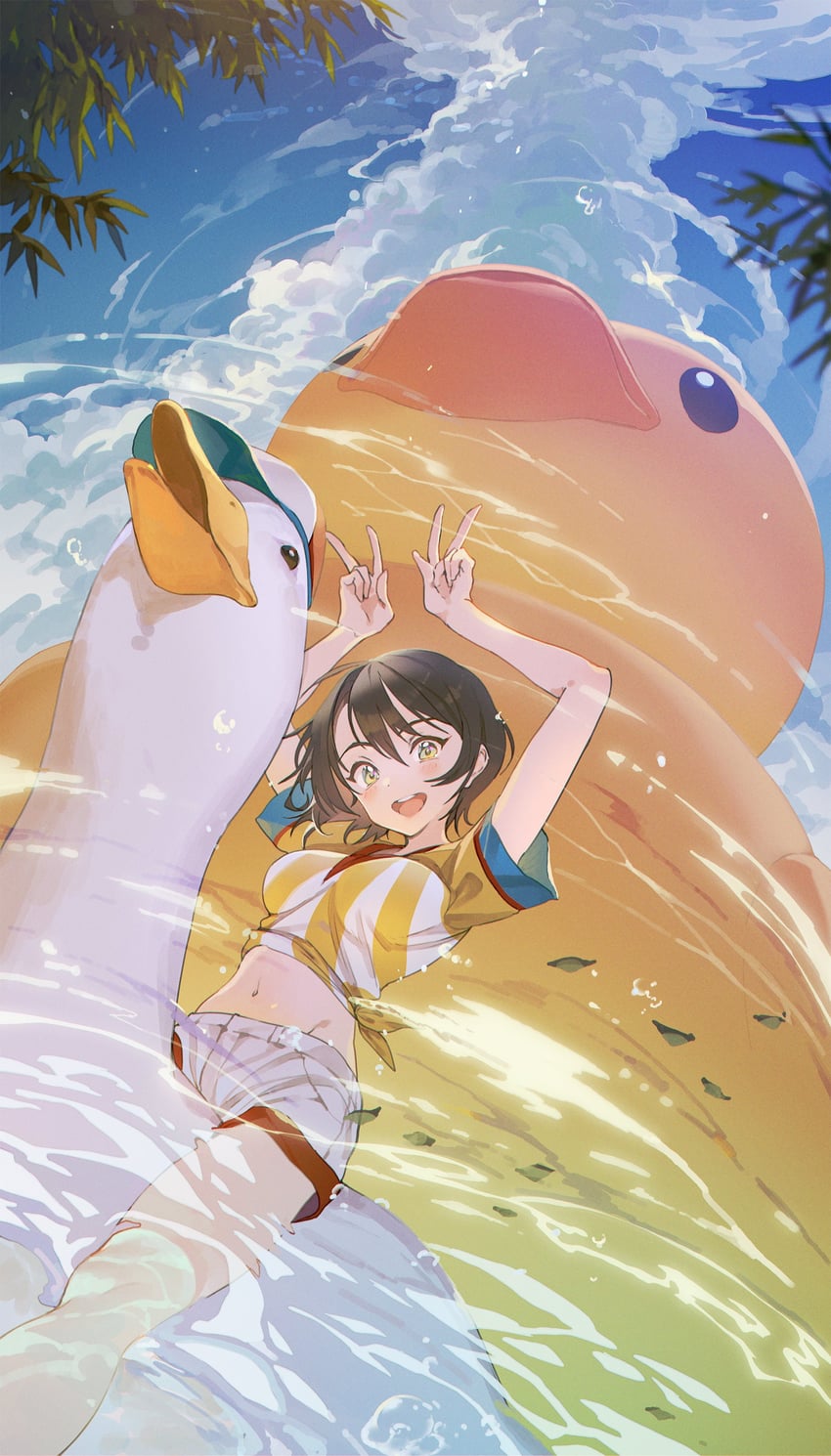 oozora subaru and subaru duck (hololive) drawn by hxxg