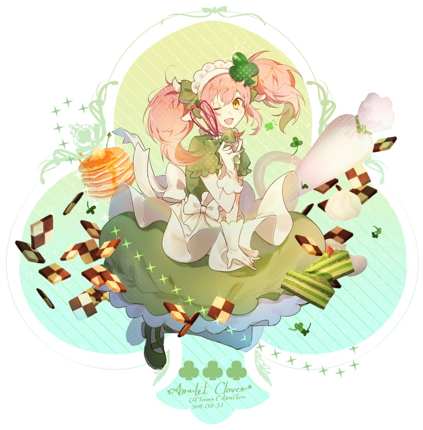 hinamori amu and amulet clover (shugo chara!) drawn by youmicitrustea