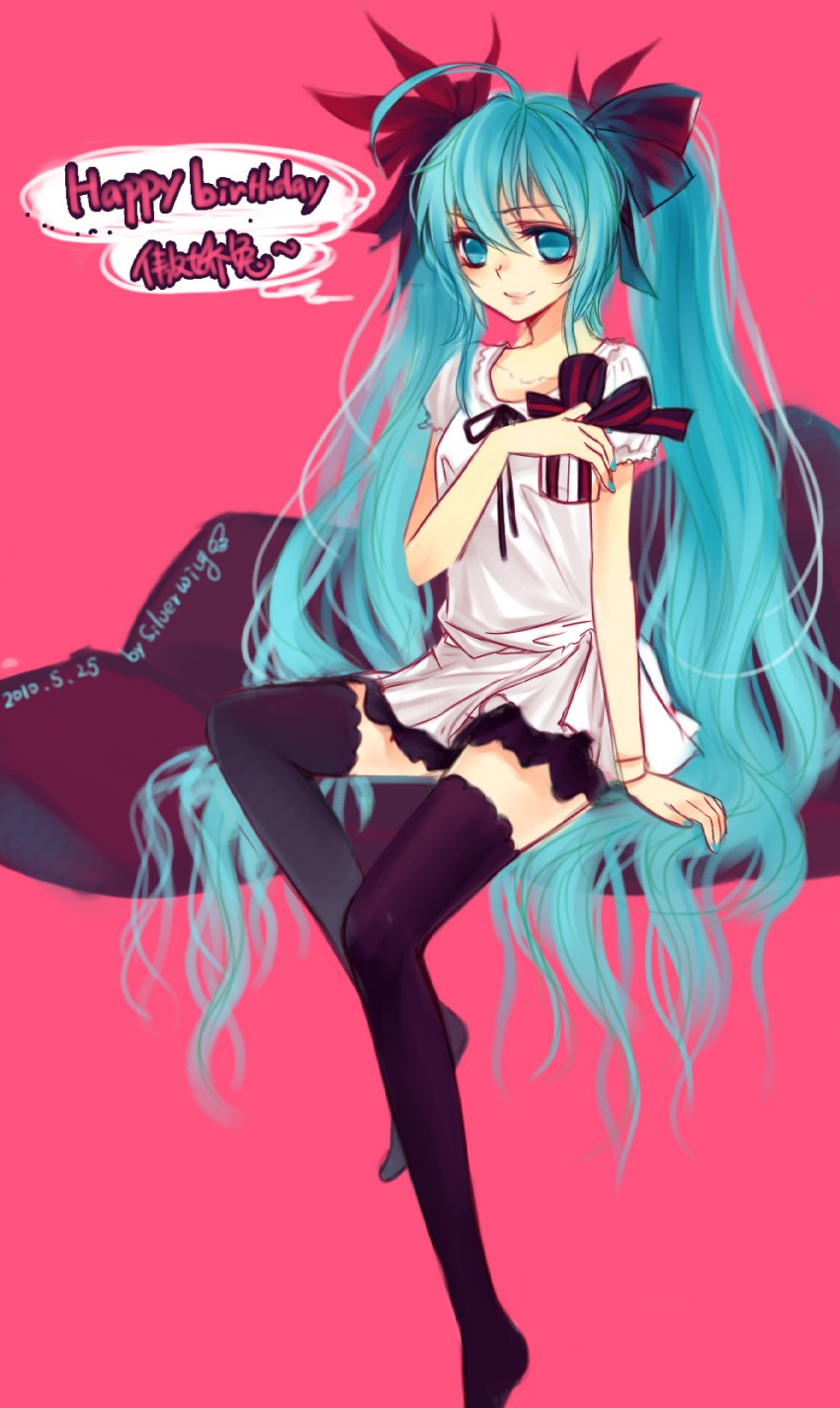 hatsune miku (vocaloid and 1 more) drawn by silverwing