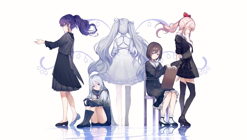 hatsune miku, asahina mafuyu, shinonome ena, akiyama mizuki, yoisaki kanade, and 1 more (vocaloid and 1 more) drawn by wb_yimo