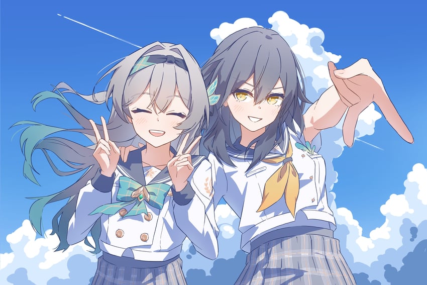 trailblazer, firefly, and stelle (honkai and 1 more) drawn by ninji665102