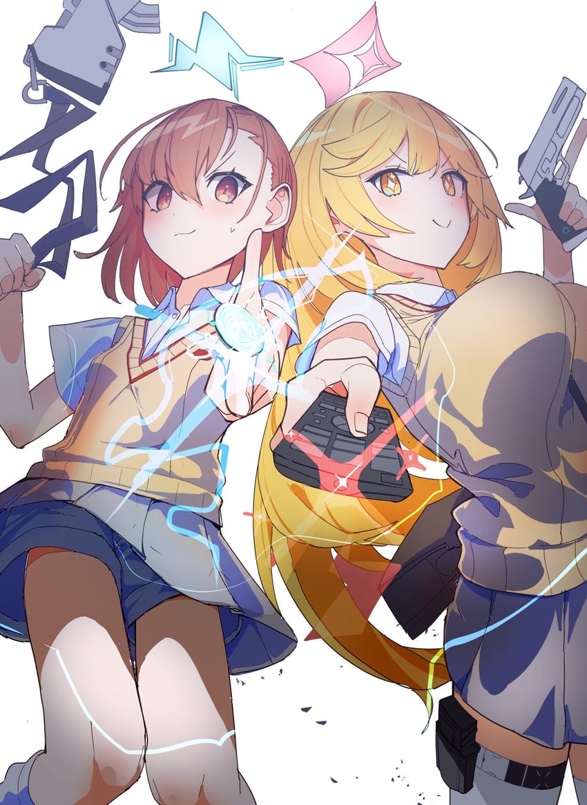 misaka mikoto and shokuhou misaki (blue archive and 2 more) drawn by mosuroshyu