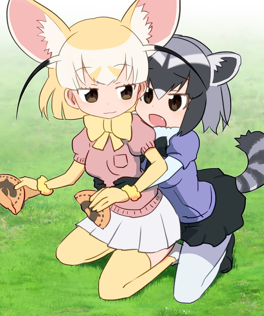 common raccoon and fennec (kemono friends) drawn by sat-c