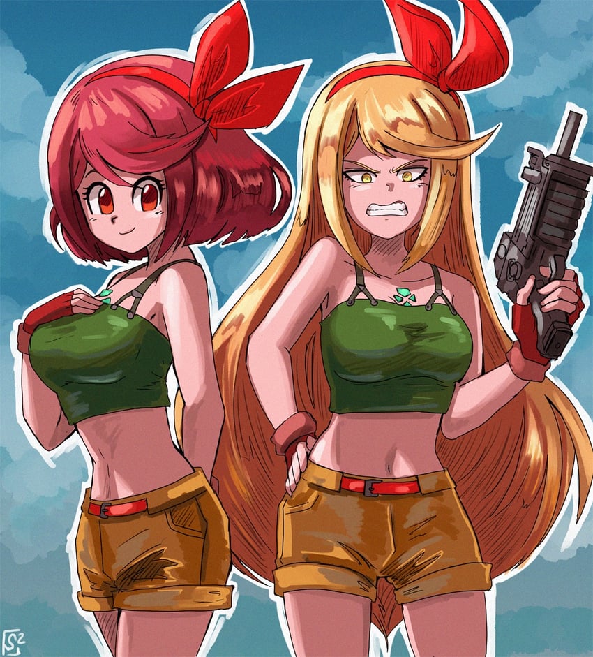 pyra, mythra, and lunch (dragon ball and 2 more) drawn by stoic_seraphim
