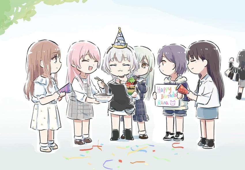 chihaya anon, nagasaki soyo, shiina taki, wakaba mutsumi, yahata umiri, and 2 more (bang dream! and 1 more) drawn by lyy