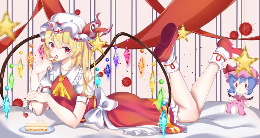 remilia scarlet and flandre scarlet (touhou) drawn by yoshitoki_(kisshin)