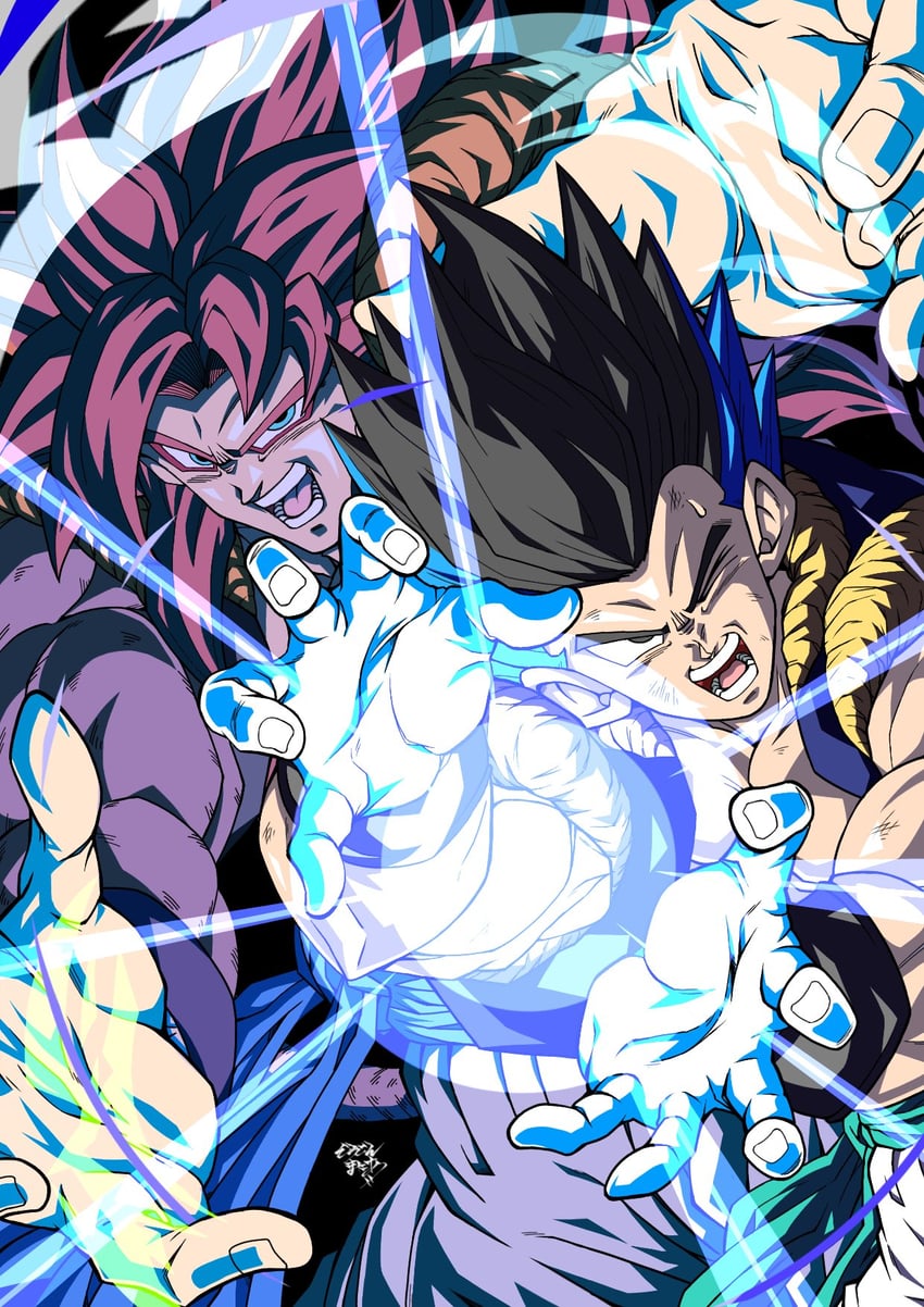gogeta and gotenks (dragon ball and 2 more) drawn by dramani5958