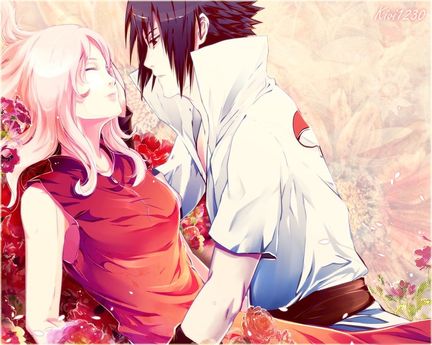 haruno sakura and uchiha sasuke (naruto and 1 more) drawn by kivi1230