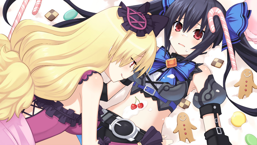 noire and lady wakku (neptune and 1 more) drawn by manamitsu