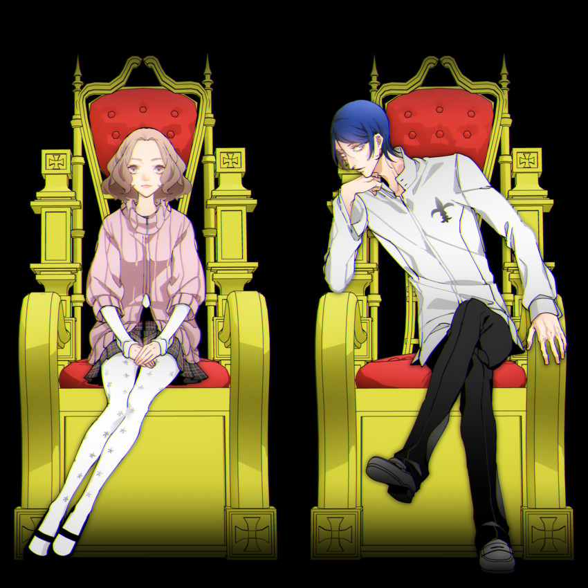 okumura haru and kitagawa yuusuke (persona and 1 more) drawn by ryyohko