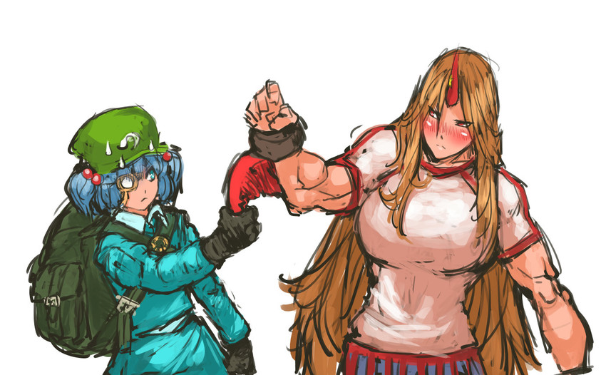 kawashiro nitori and hoshiguma yuugi (touhou) drawn by nameo_(judgemasterkou)