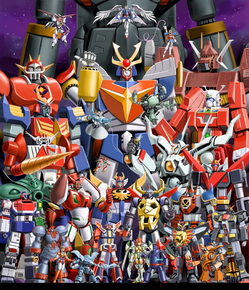 shin getter-1, zeong, wing gundam zero custom, gunbuster, gaogaigar, and 26 more (gundam and 34 more) drawn by dorasu