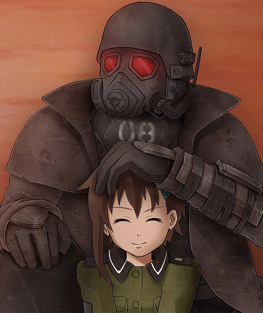 sorami kanata and ncr veteran ranger (fallout and 2 more) drawn by drawfag