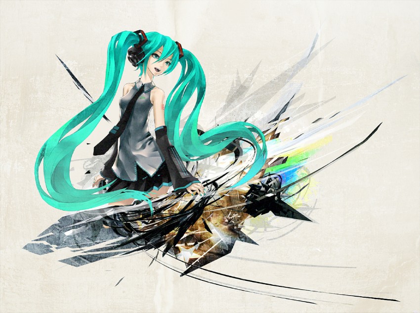 hatsune miku (vocaloid and 1 more) drawn by redjuice