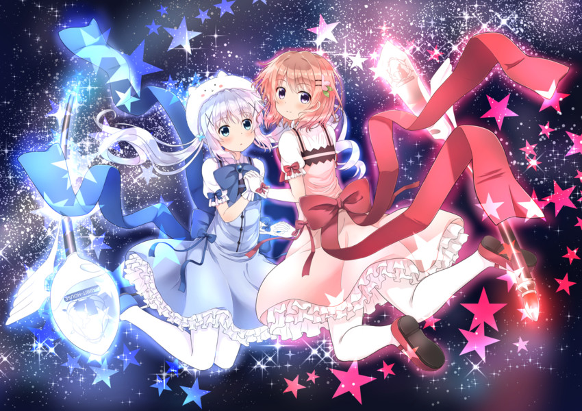 kafuu chino, hoto cocoa, and tippy (gochuumon wa usagi desu ka?) drawn by uneune