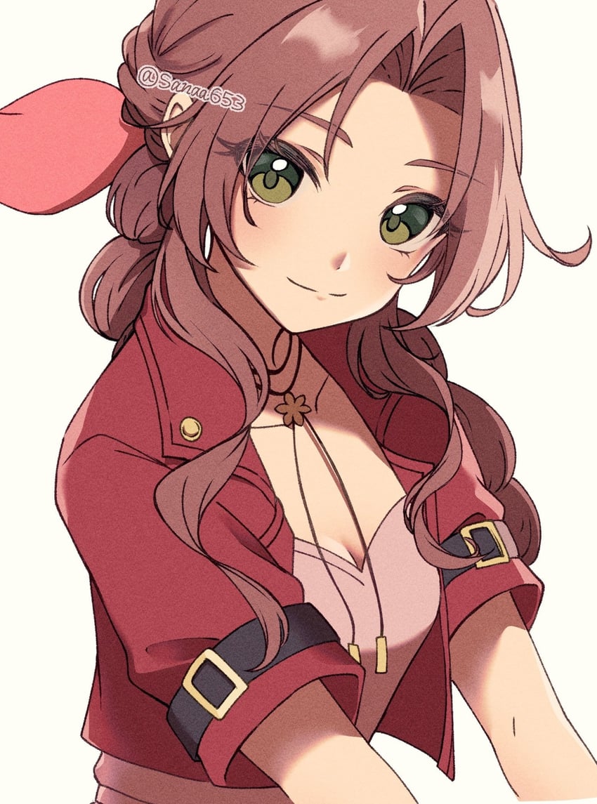 aerith gainsborough (final fantasy and 3 more) drawn by sana_(sanaa653)